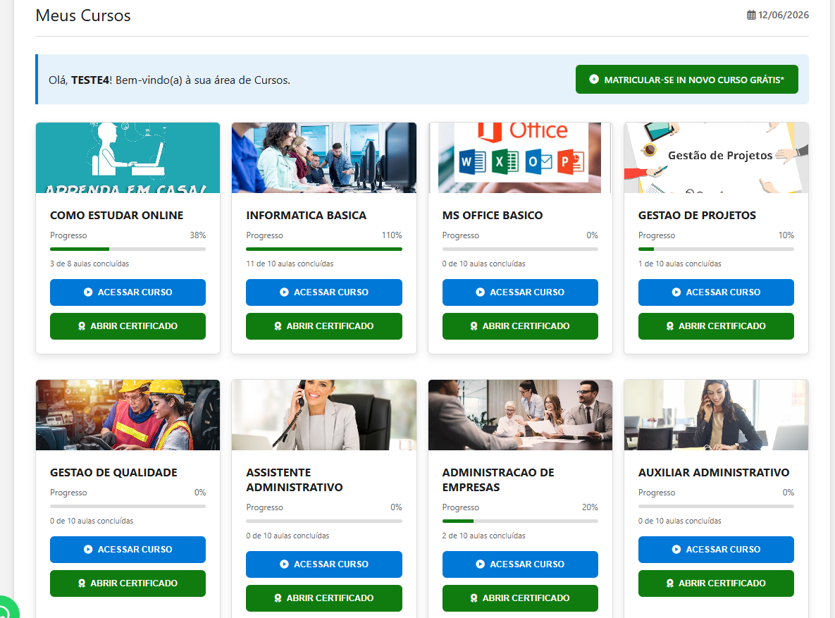 Catálogo de Cursos